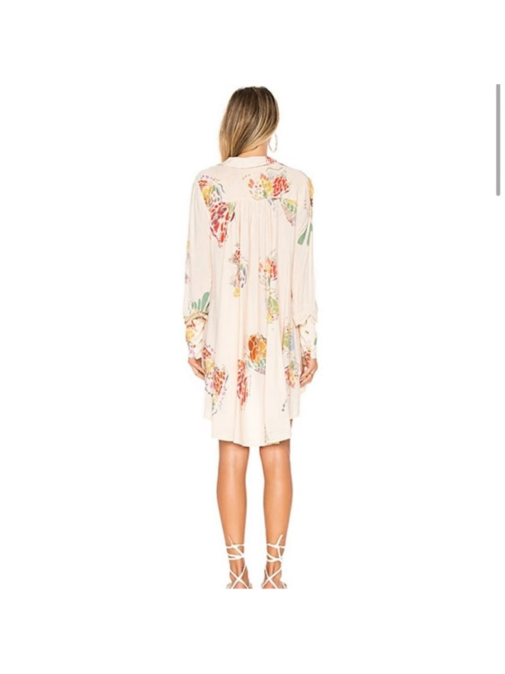 Free People Field of Butterflies Ivory Cream Tunic Dress Size M - Picture 3 of 10